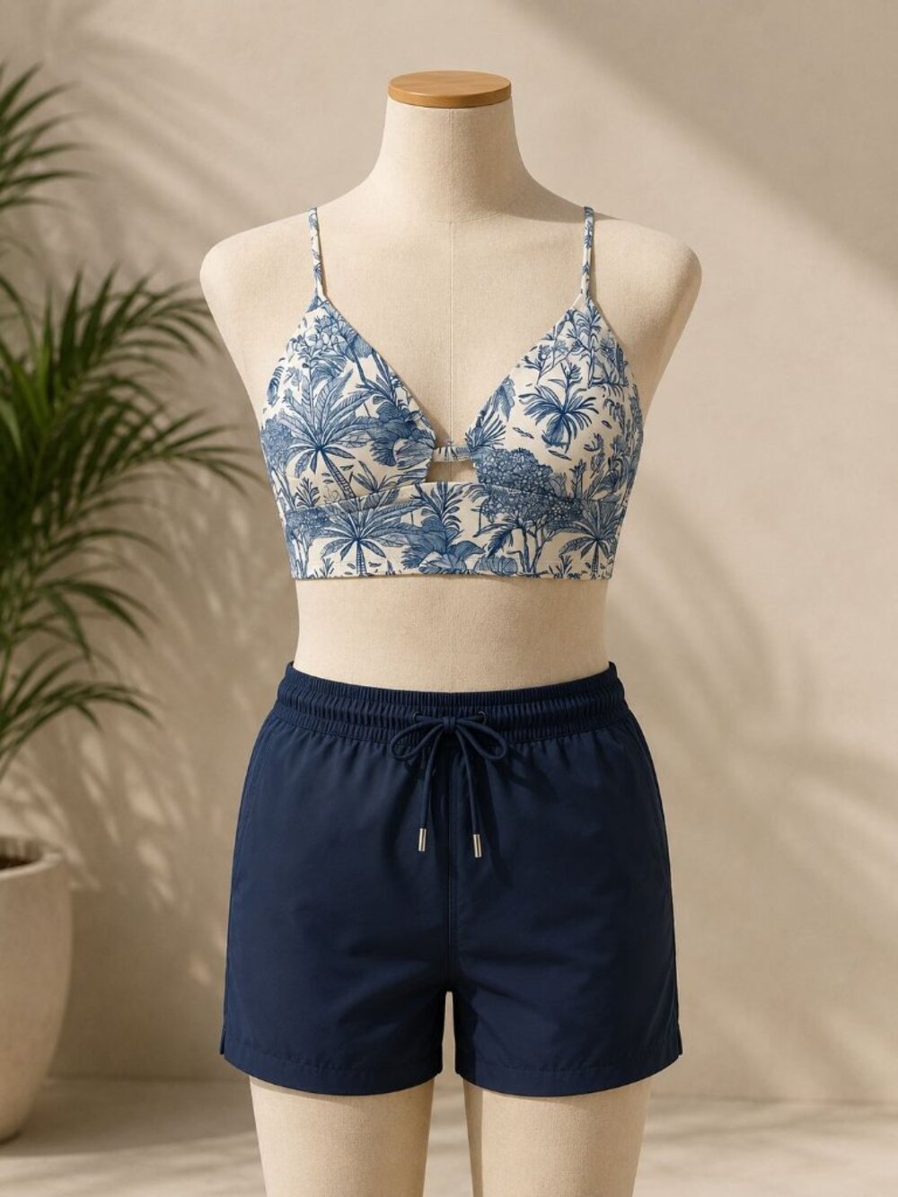 Shade & Shore LARGE Toile Longline Floral Botanical top Adjustable Straps & Remo - Picture 8 of 8
